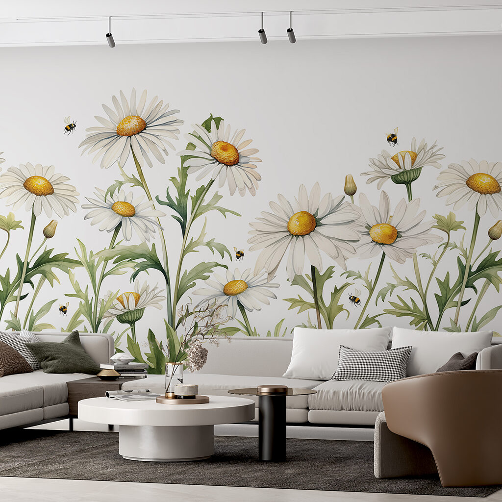 Margeritenwiese in einem Interieur