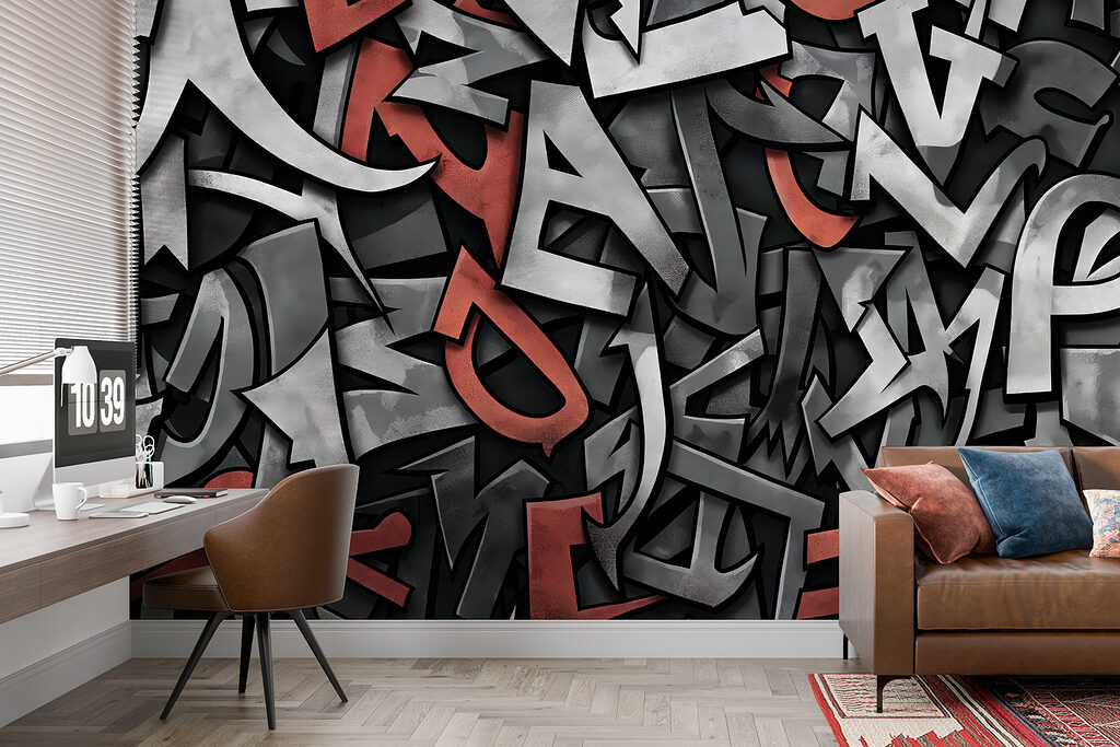 Buchstaben in dunklen Schichten — Interieur 2