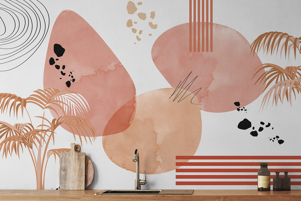 Palmen und freie Farbformen — Interieur 1