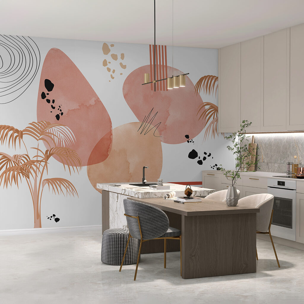 Palmen und freie Farbformen — Interieur 2