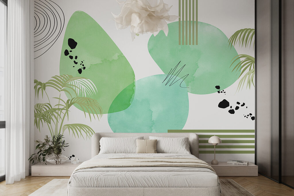 Palmen und freie Farbformen — Interieur 1
