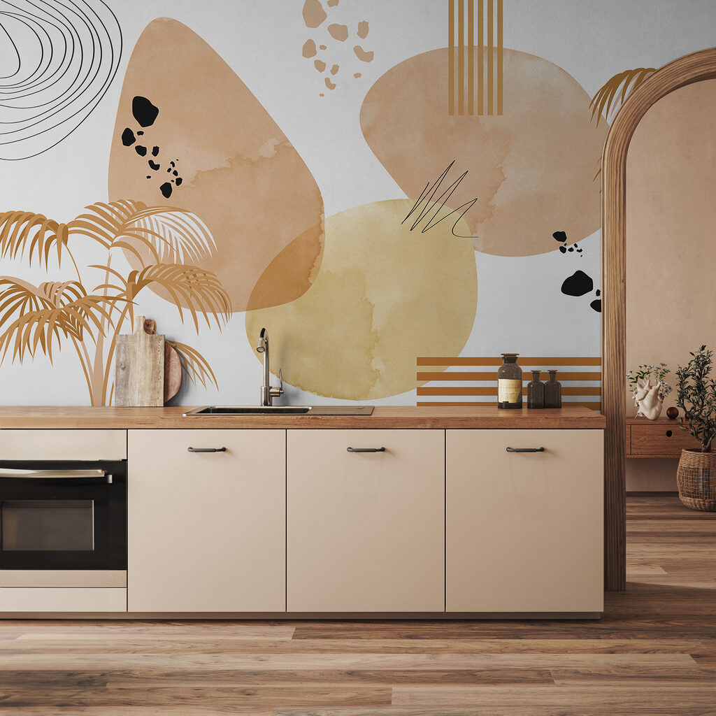 Palmen und freie Farbformen — Interieur 1
