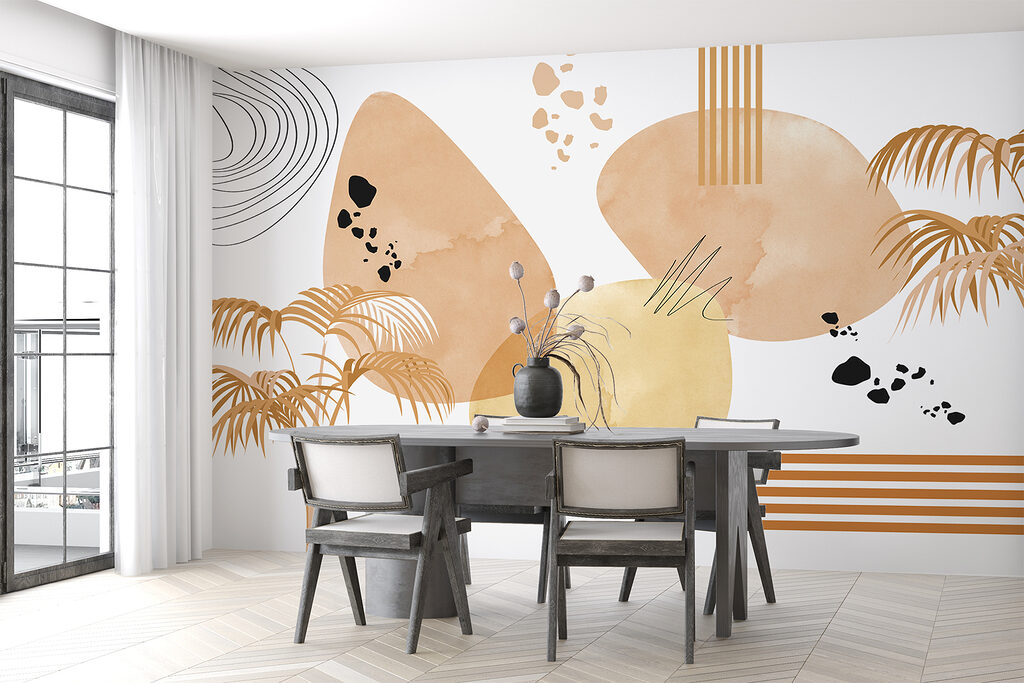 Palmen und freie Farbformen — Interieur 2
