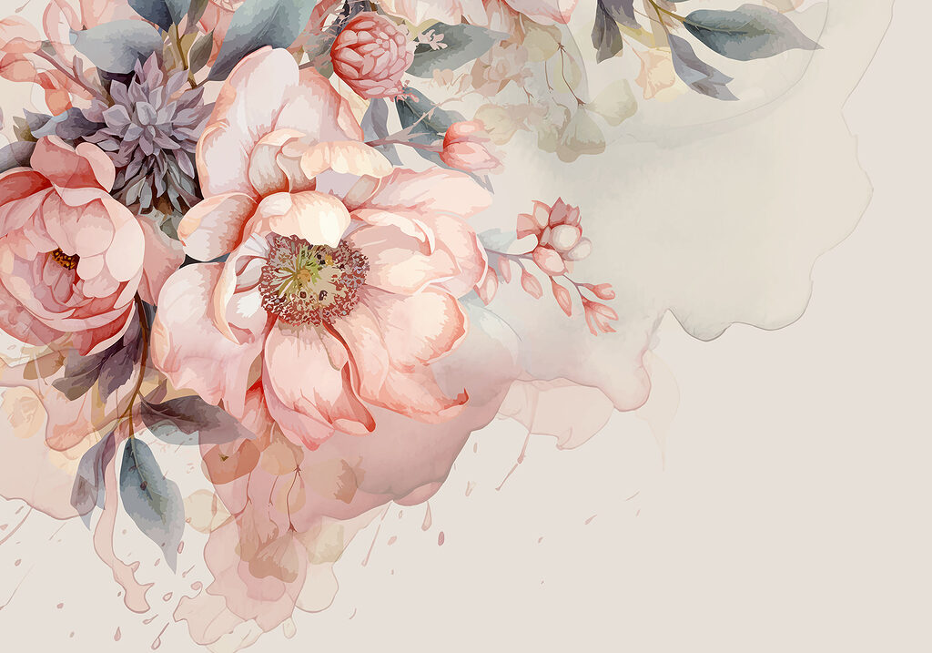 Rosen auf sanftem Beige — ganzes Design