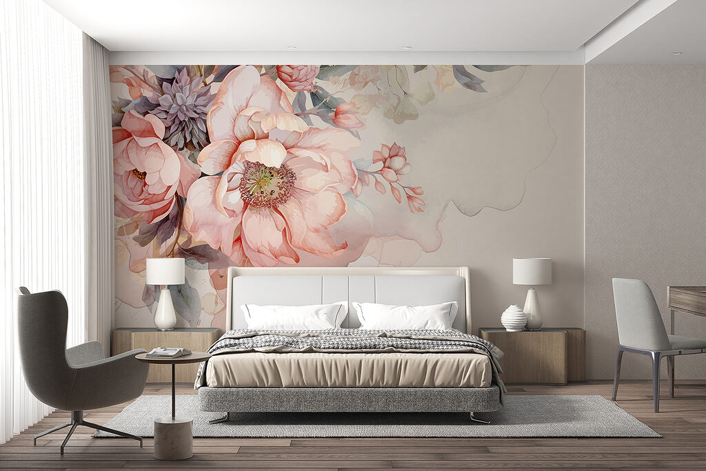 Rosen auf sanftem Beige in einem Interieur