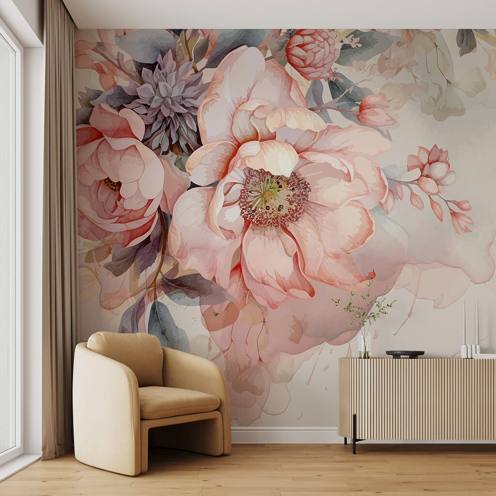 Rosen auf sanftem Beige in einem Interieur
