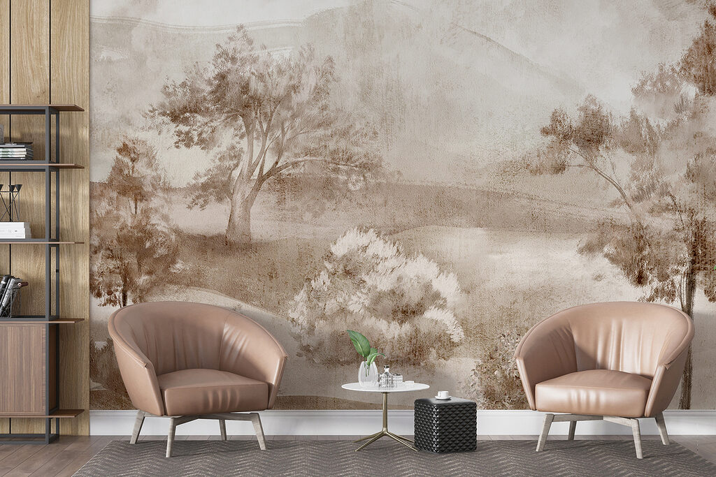 Bäume vor nebligen Hügeln — Interieur 3