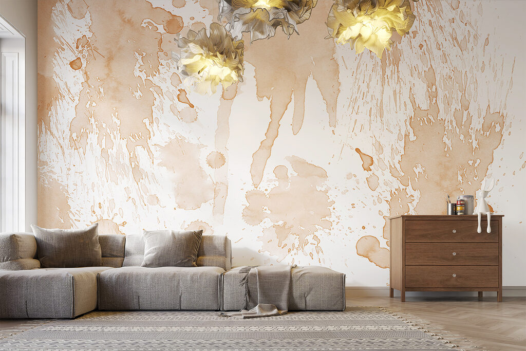Lockere Farbspritzer in einem Interieur