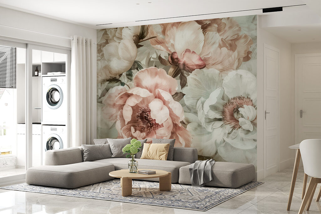 Blüten in Altrosa in einem Interieur