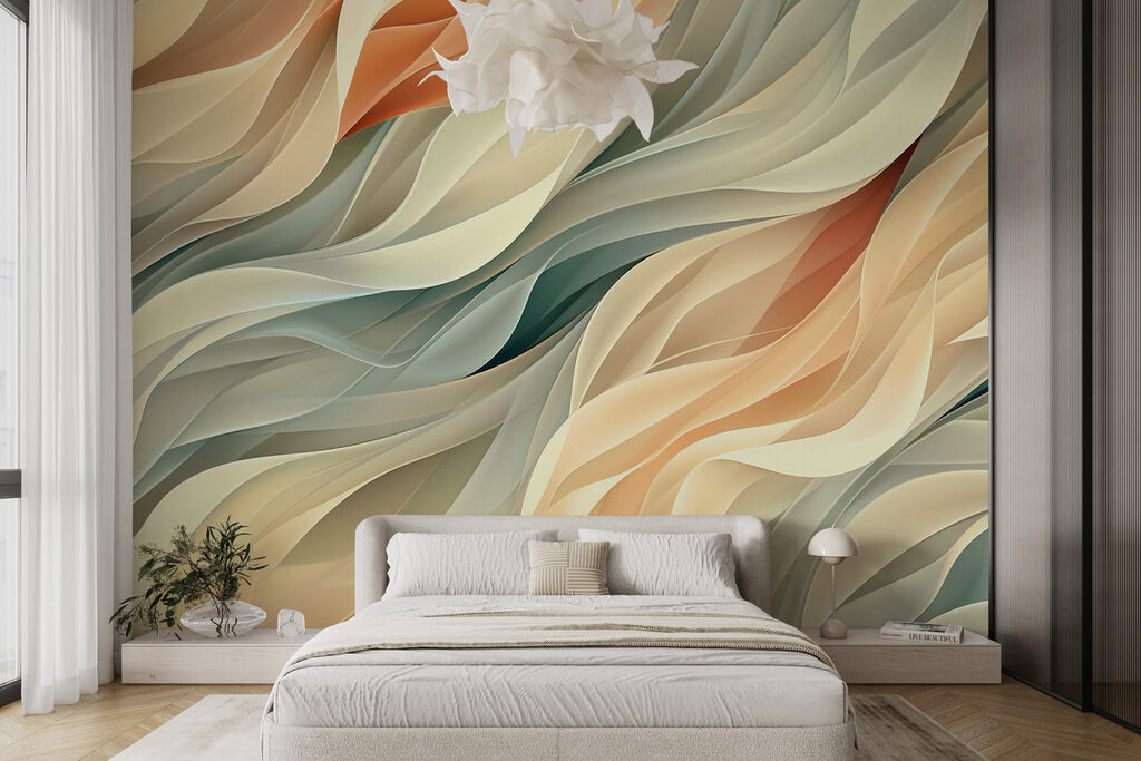 Gefaltete Pastellwellen in einem Interieur