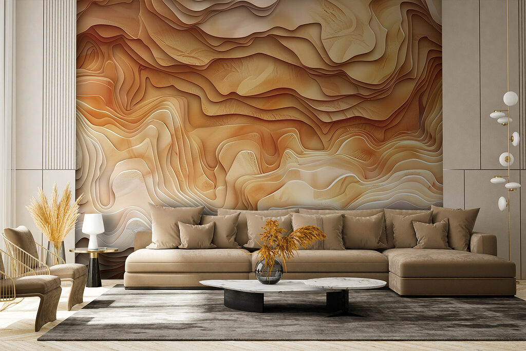 Wellige Schichten in einem Interieur