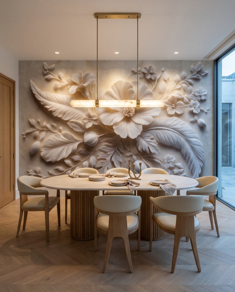 Blüten mit weißen Federn — Interieur 4