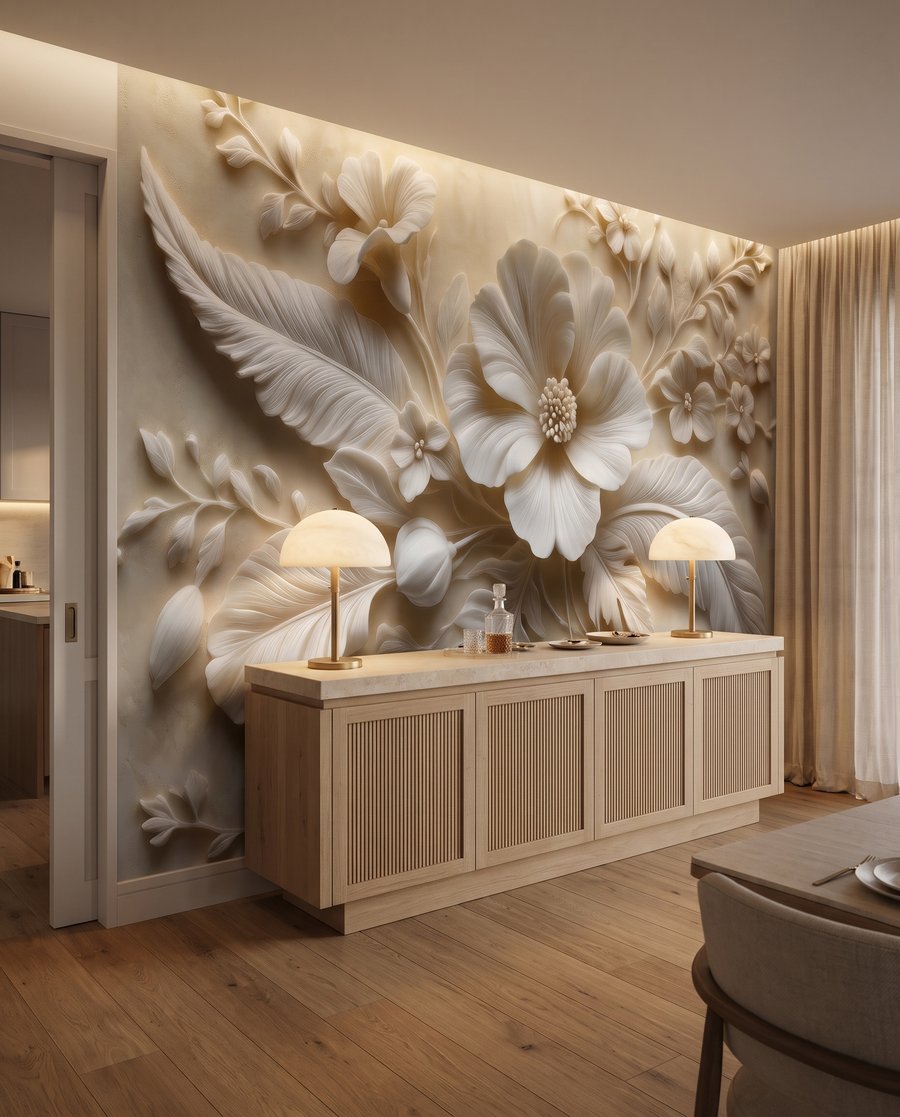 Blüten mit weißen Federn — Interieur 5