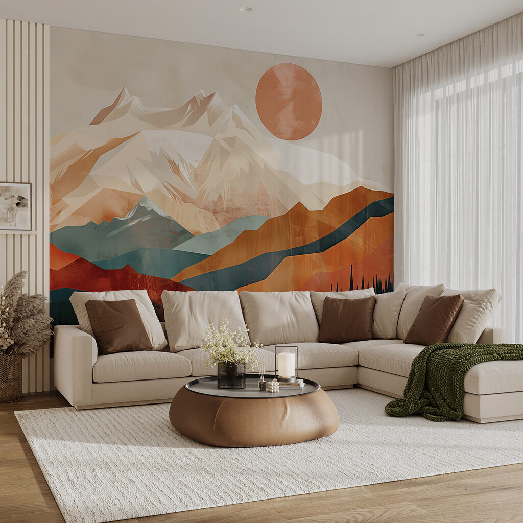 Gipfel unter kupferner Sonne in einem Interieur