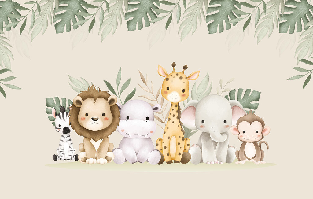 Tierreihe mit Giraffe — ganzes Design
