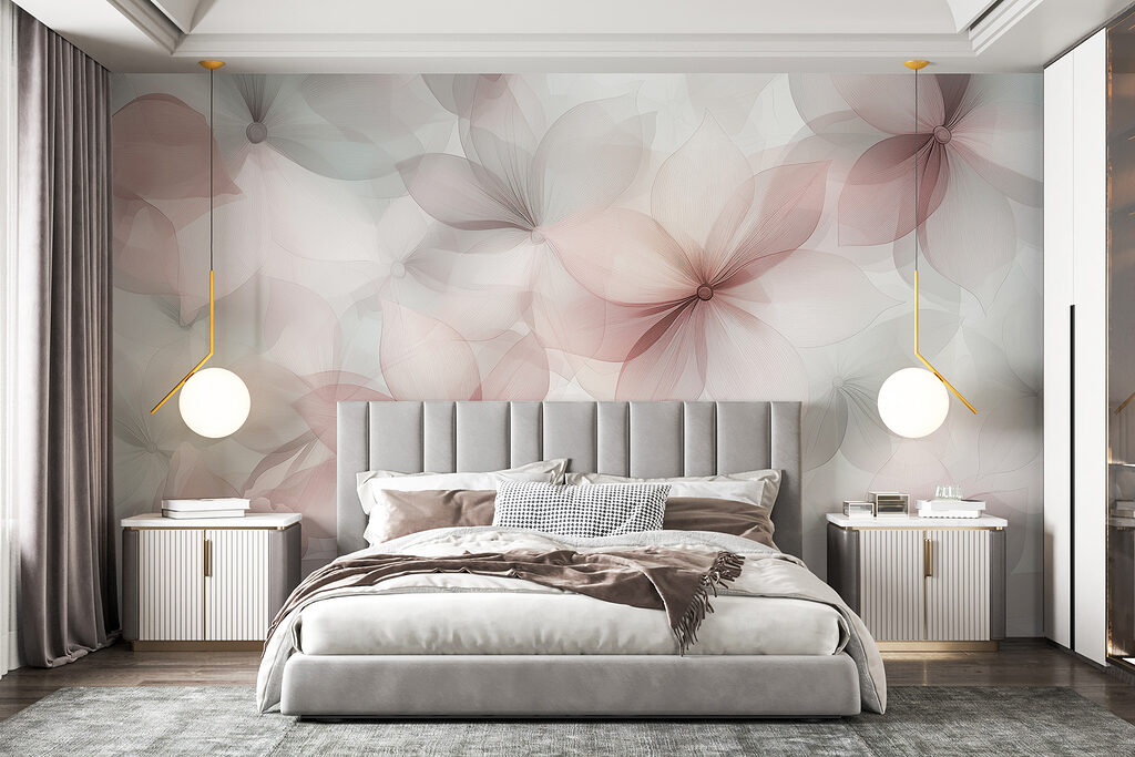 Sanft überlappende Blüten in einem Interieur