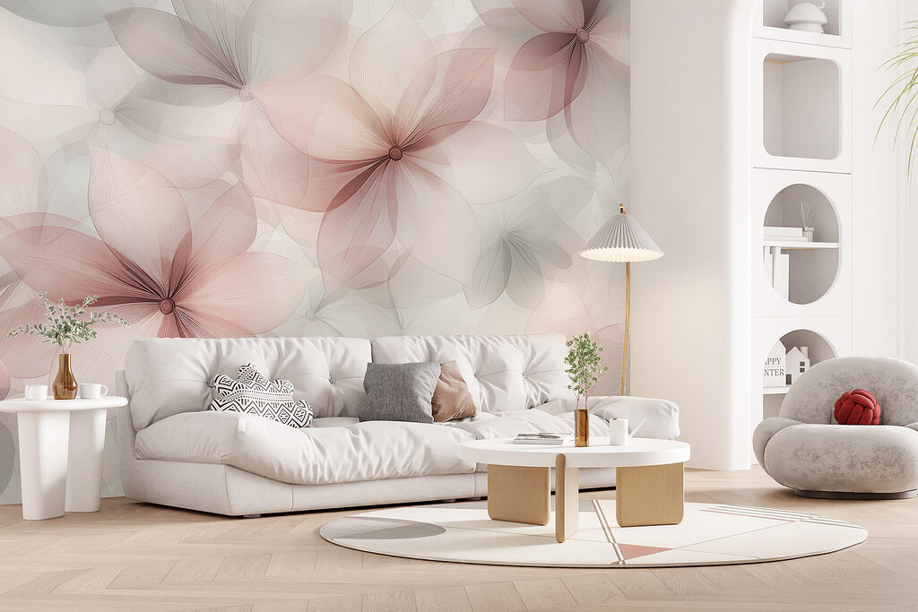 Sanft überlappende Blüten in einem Interieur