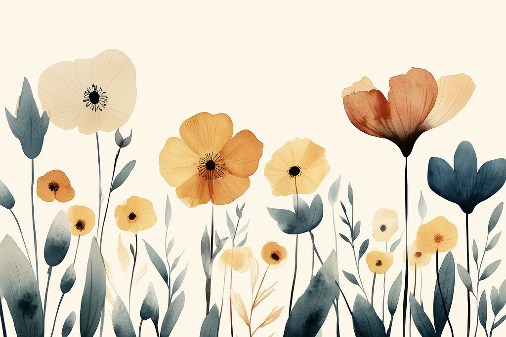 Schlichtes Blumenfeld — ganzes Design