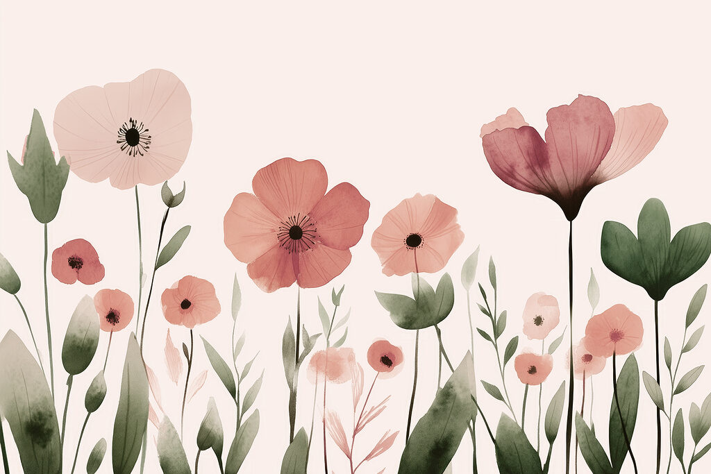 Schlichtes Blumenfeld — ganzes Design