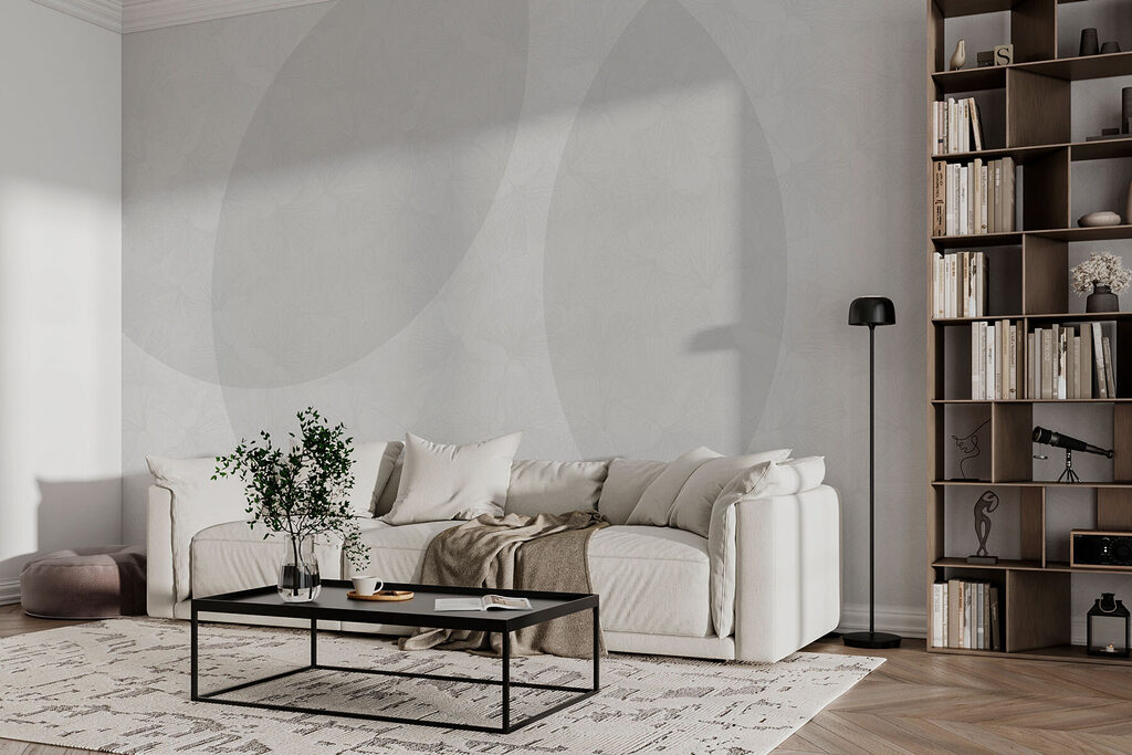 Ovale über Farbschleier in einem Interieur