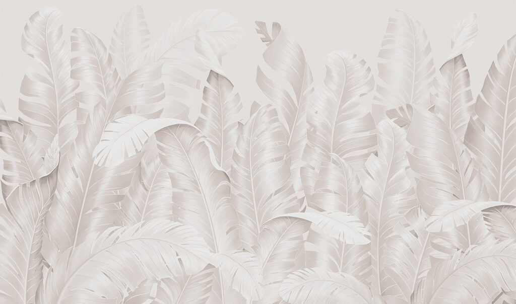 Palmwedel in sanften Lagen — ganzes Design