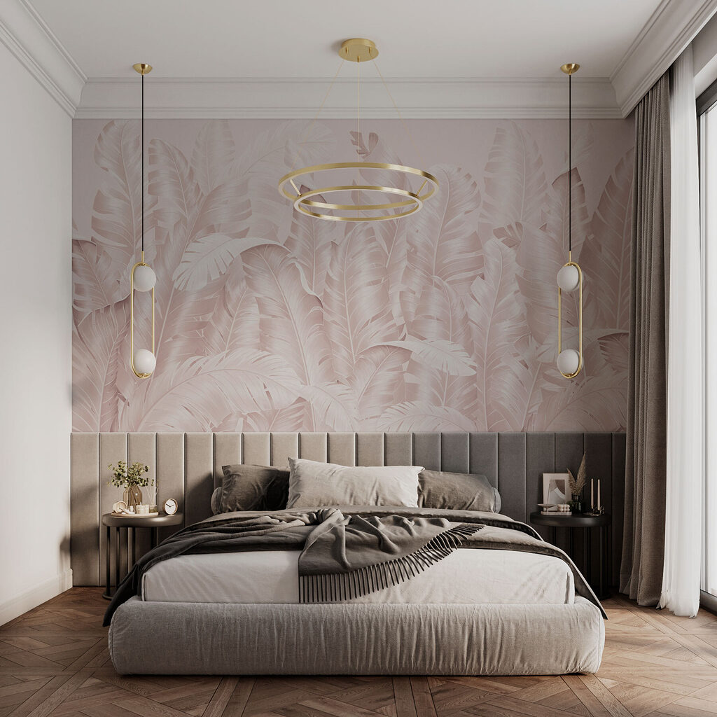 Palmwedel in sanften Lagen in einem Interieur