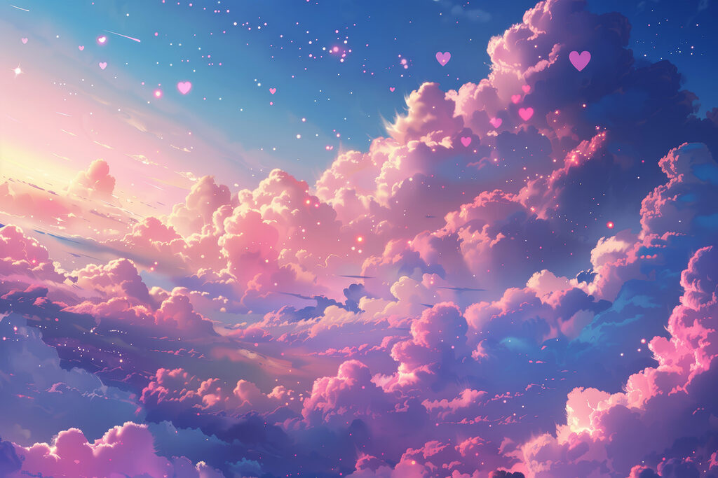 Bunter Wolkenhimmel — ganzes Design