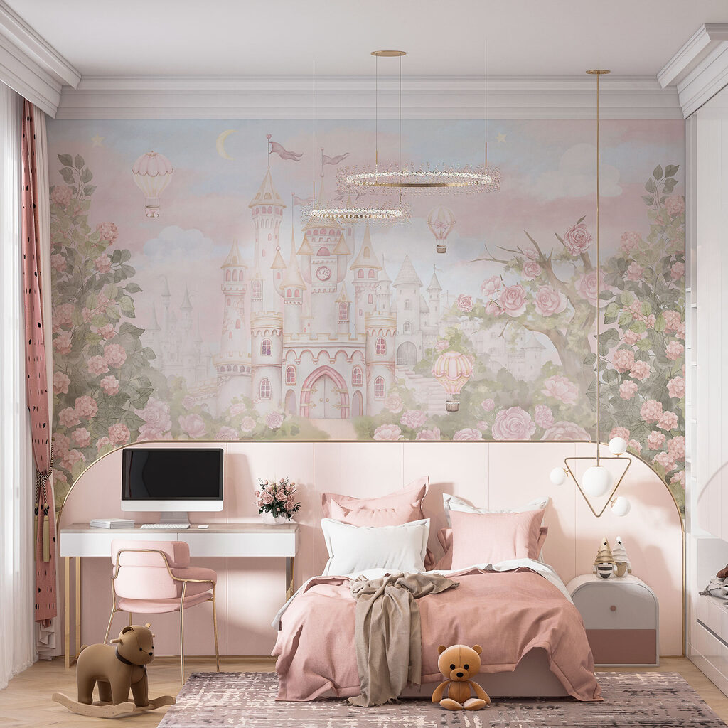Schloss hinter dem Rosengarten in einem Interieur