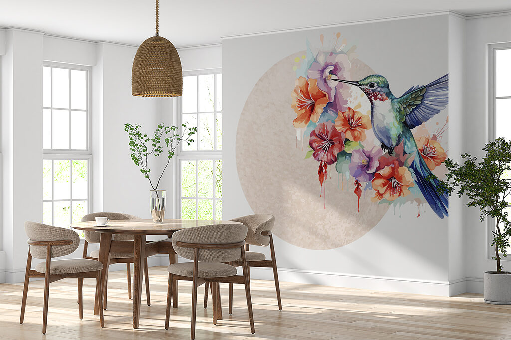 Kolibri vor farbigem Kreis — Interieur 2