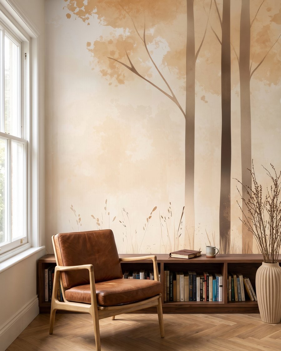 Waldrand mit hohen Stämmen — Interieur 1