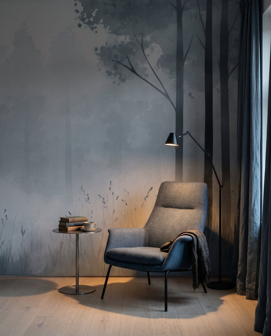 Waldrand mit hohen Stämmen — Interieur 3