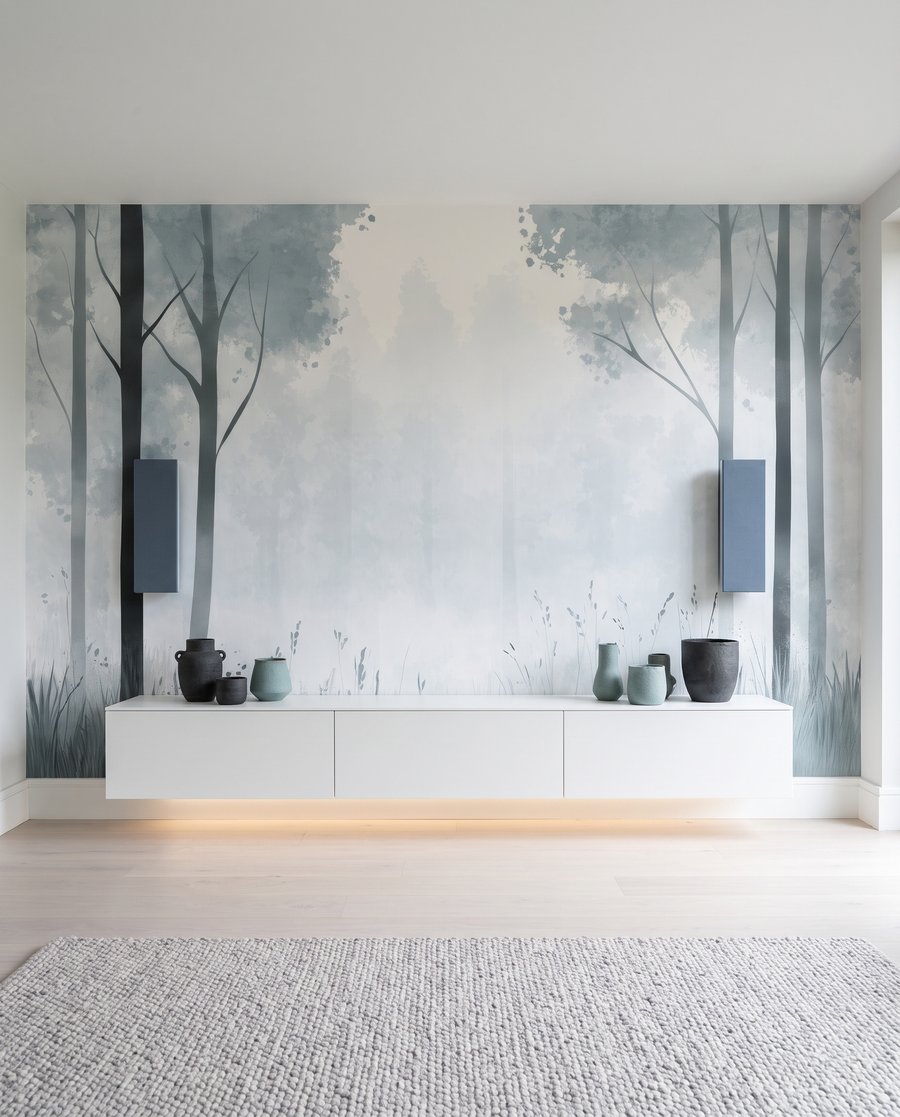 Waldrand mit hohen Stämmen — Interieur 1
