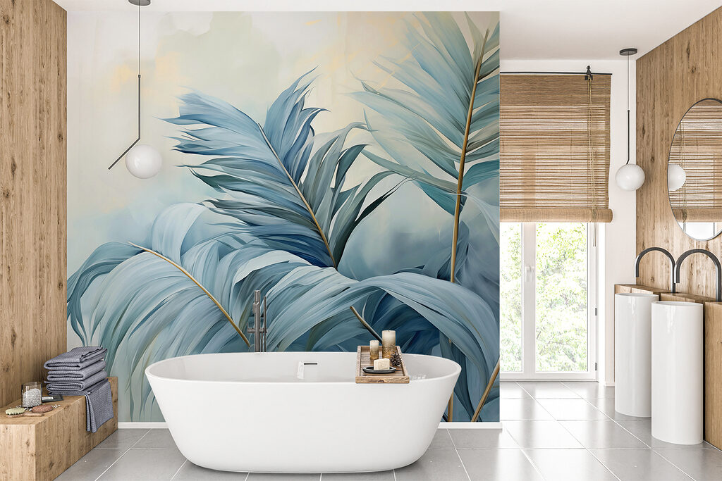 Zartblaue Palmblätter — Interieur 2