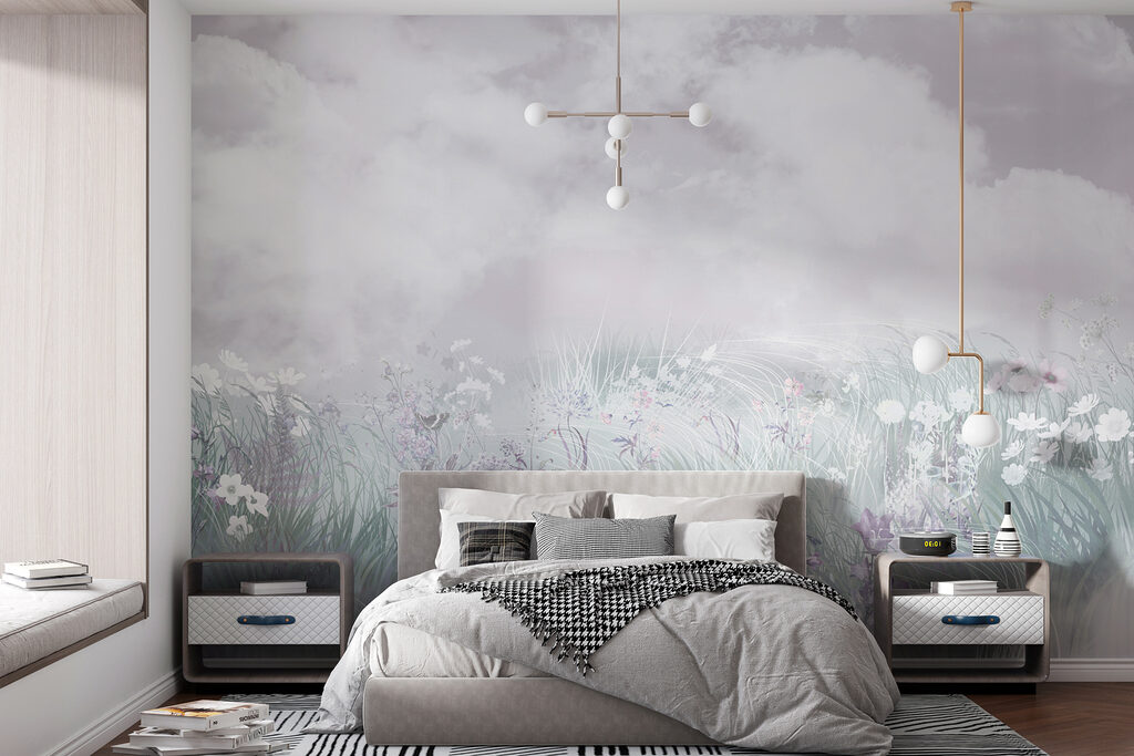 Blumenwiese unter Wolken — Interieur 1