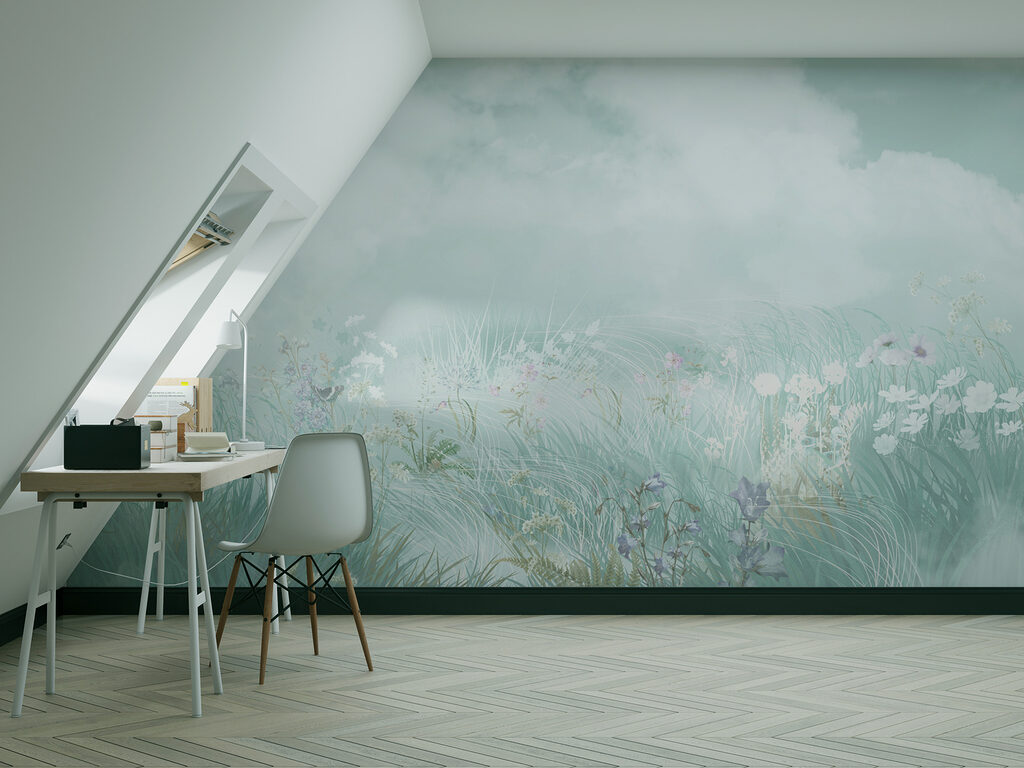 Blumenwiese unter Wolken — Interieur 1
