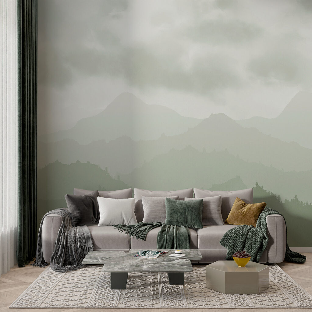 Bergwald unter tiefen Wolken — Interieur 1