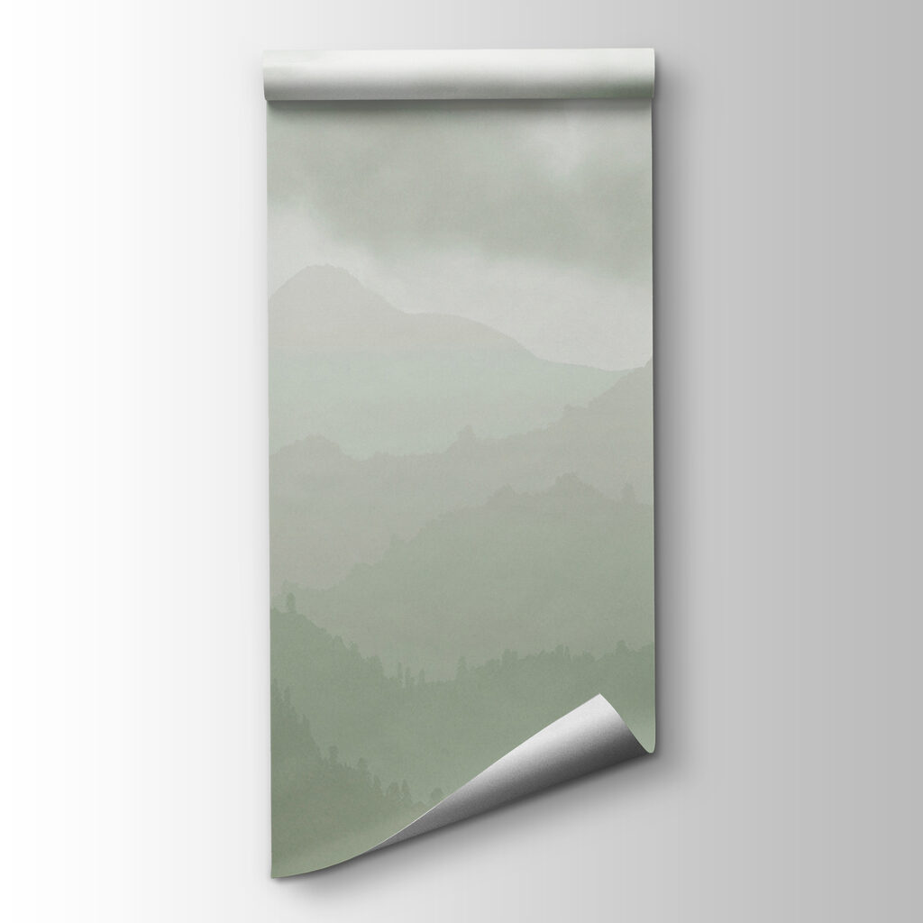 Bergwald unter tiefen Wolken — Produktansicht