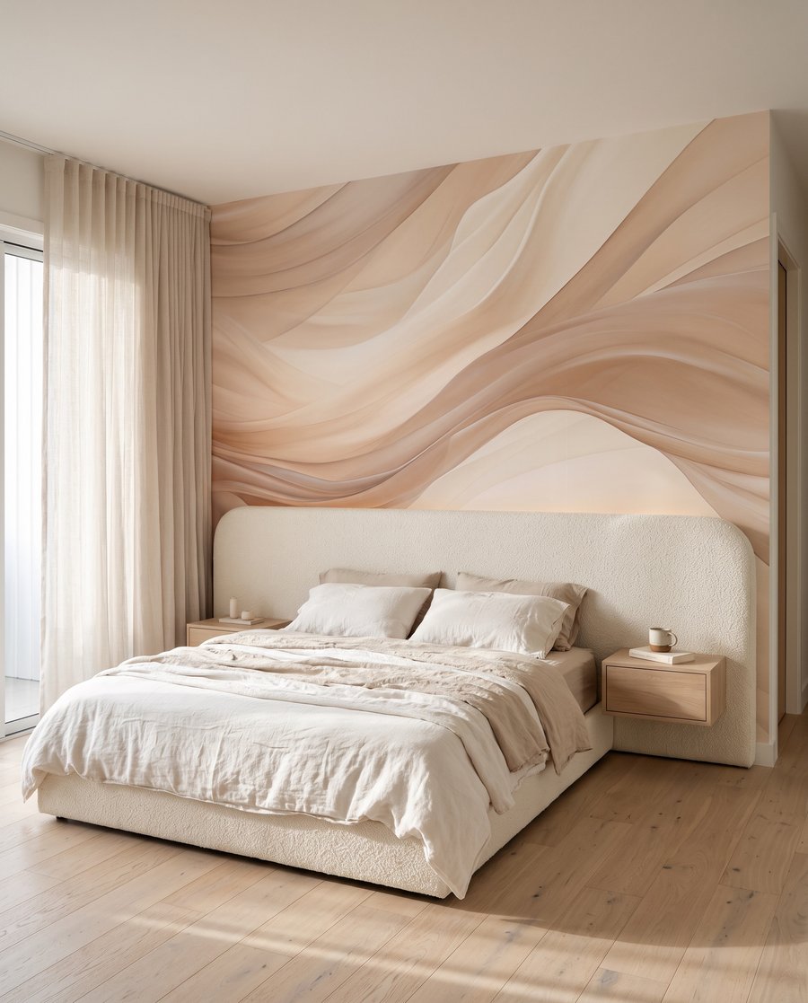 Sandfarbene Wellen in einem Interieur
