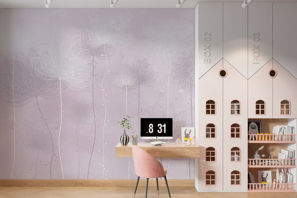 Zarte Blütenlinien im Farbschleier — Interieur 2