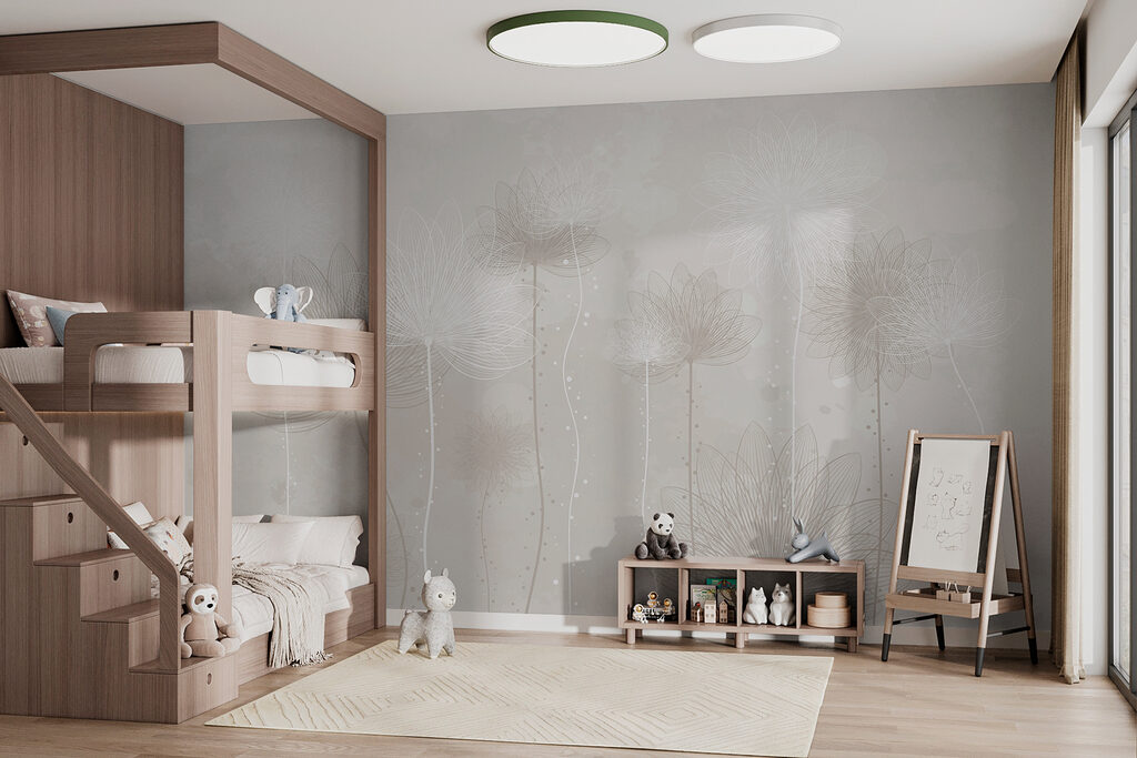 Zarte Blütenlinien im Farbschleier — Interieur 2