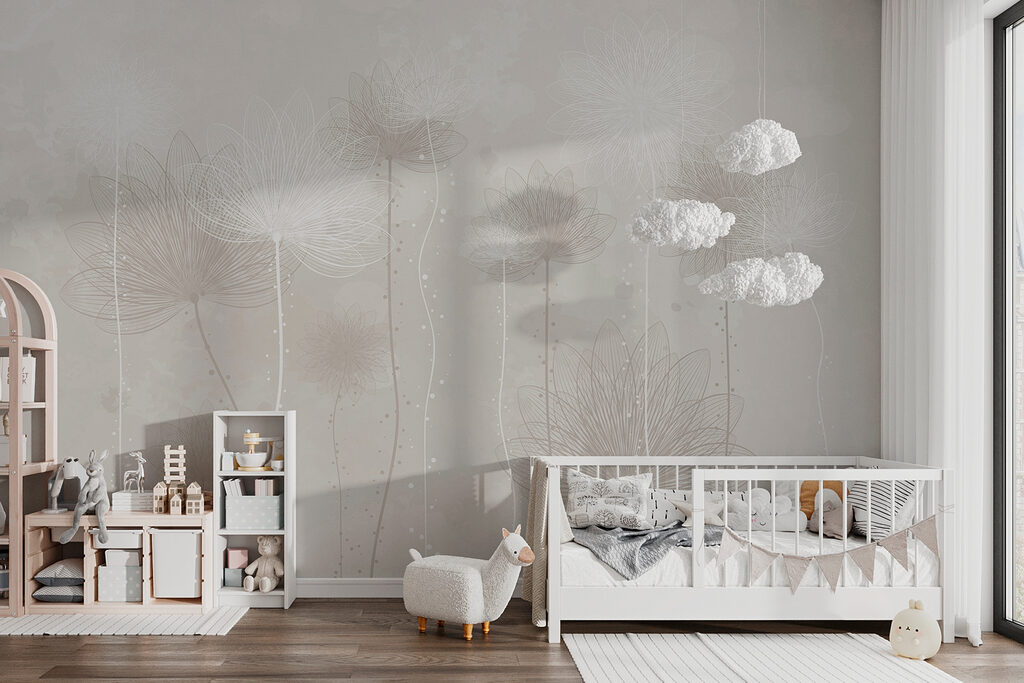 Zarte Blütenlinien im Farbschleier — Interieur 3
