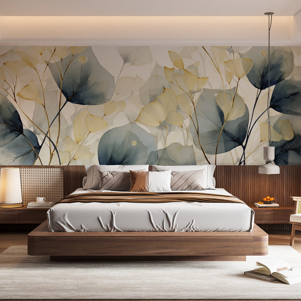 Blätter wie Transparentpapier in einem Interieur