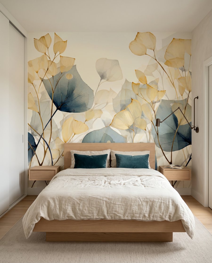 Blätter wie Transparentpapier in einem Interieur