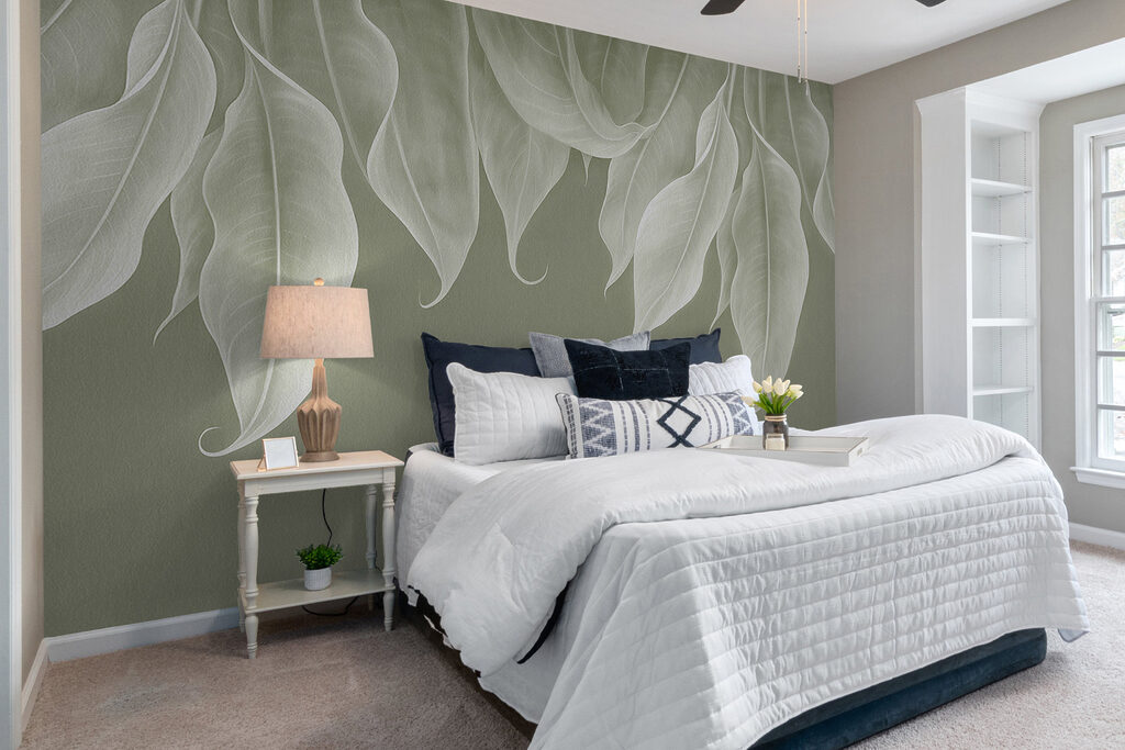 Blätter mit gekringelten Spitzen in einem Interieur