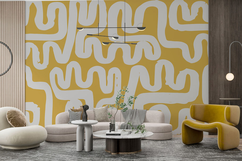 Linien in Schleifen in einem Interieur