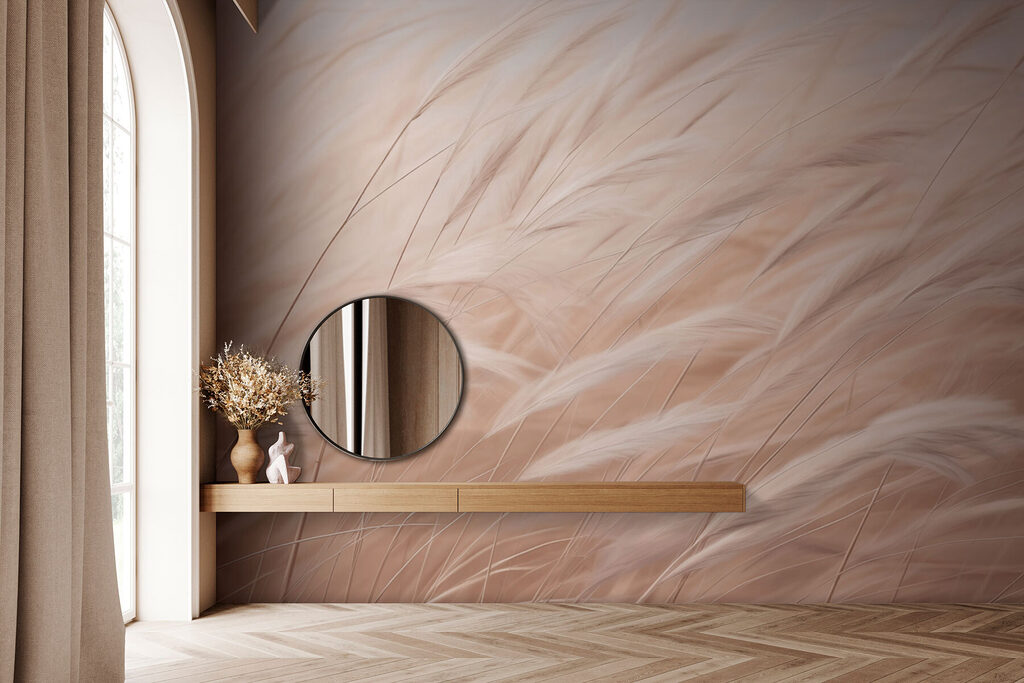Sanft geneigte Halme in einem Interieur