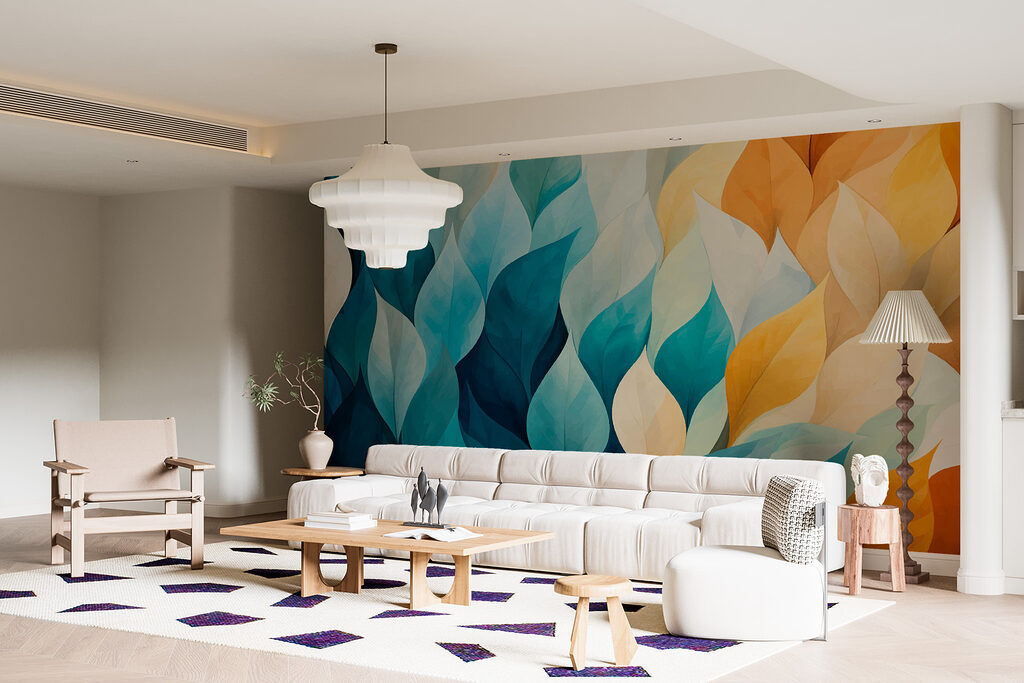 Bunte Blätter in Reihe — Interieur 2