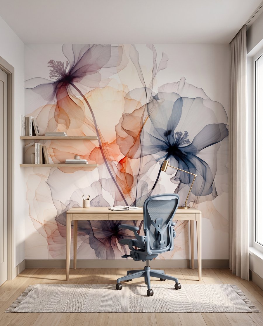 Blüten aus Licht in einem Interieur