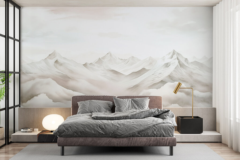 Gipfel im Wolkenmeer in einem Interieur