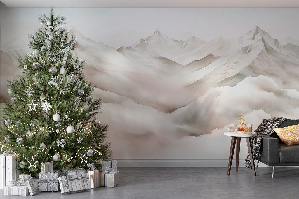 Gipfel im Wolkenmeer in einem Interieur